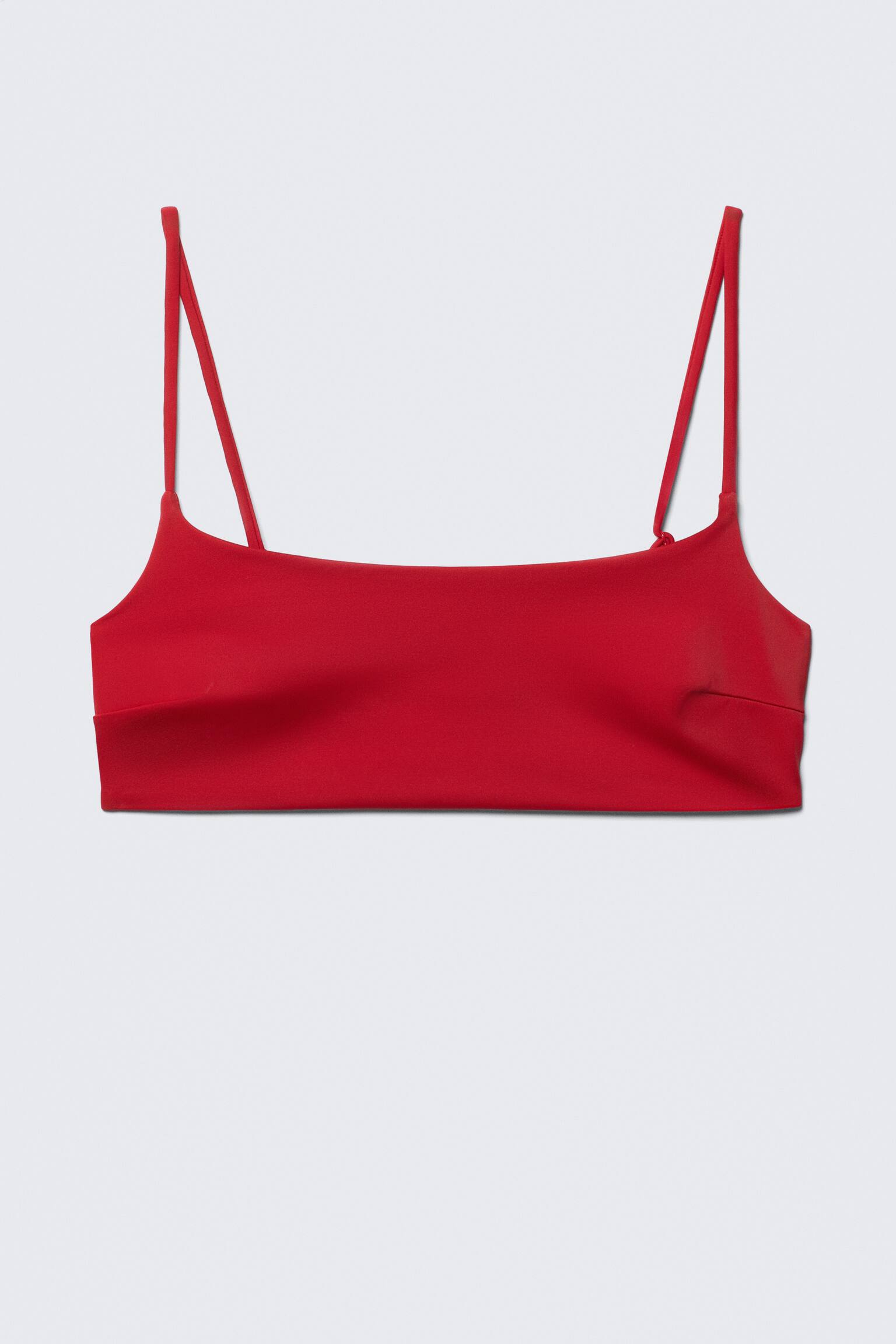 Slipover-Bikinioberteil - Leuchtendes Rot/Dunkelbraun/Dunkelblau - 2