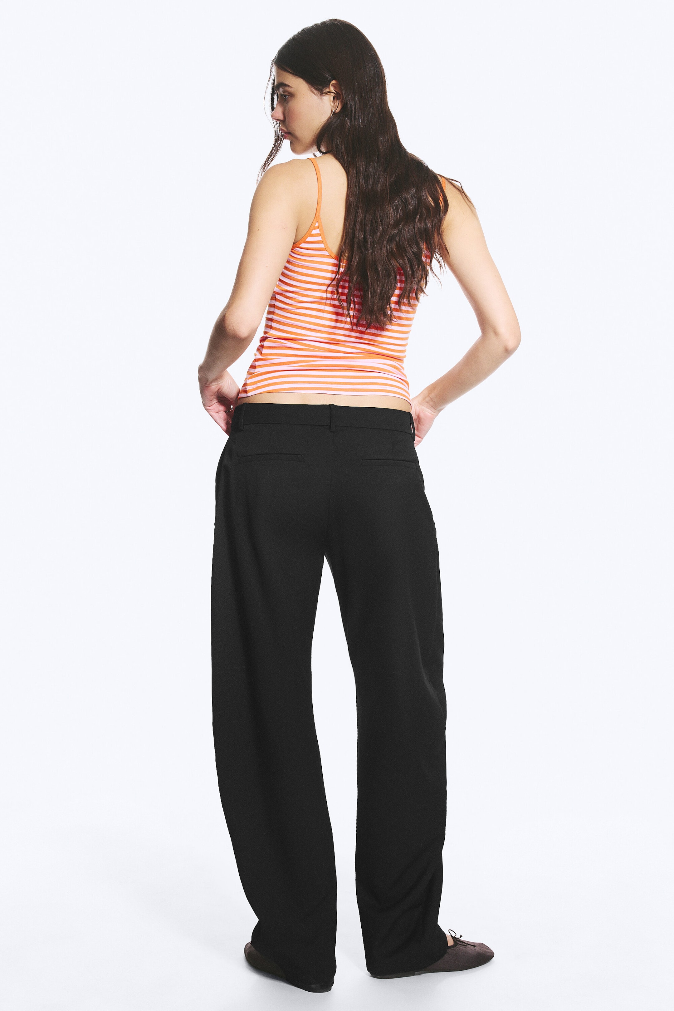 Svart - Byxor med lös passform och barrel-ben - 5