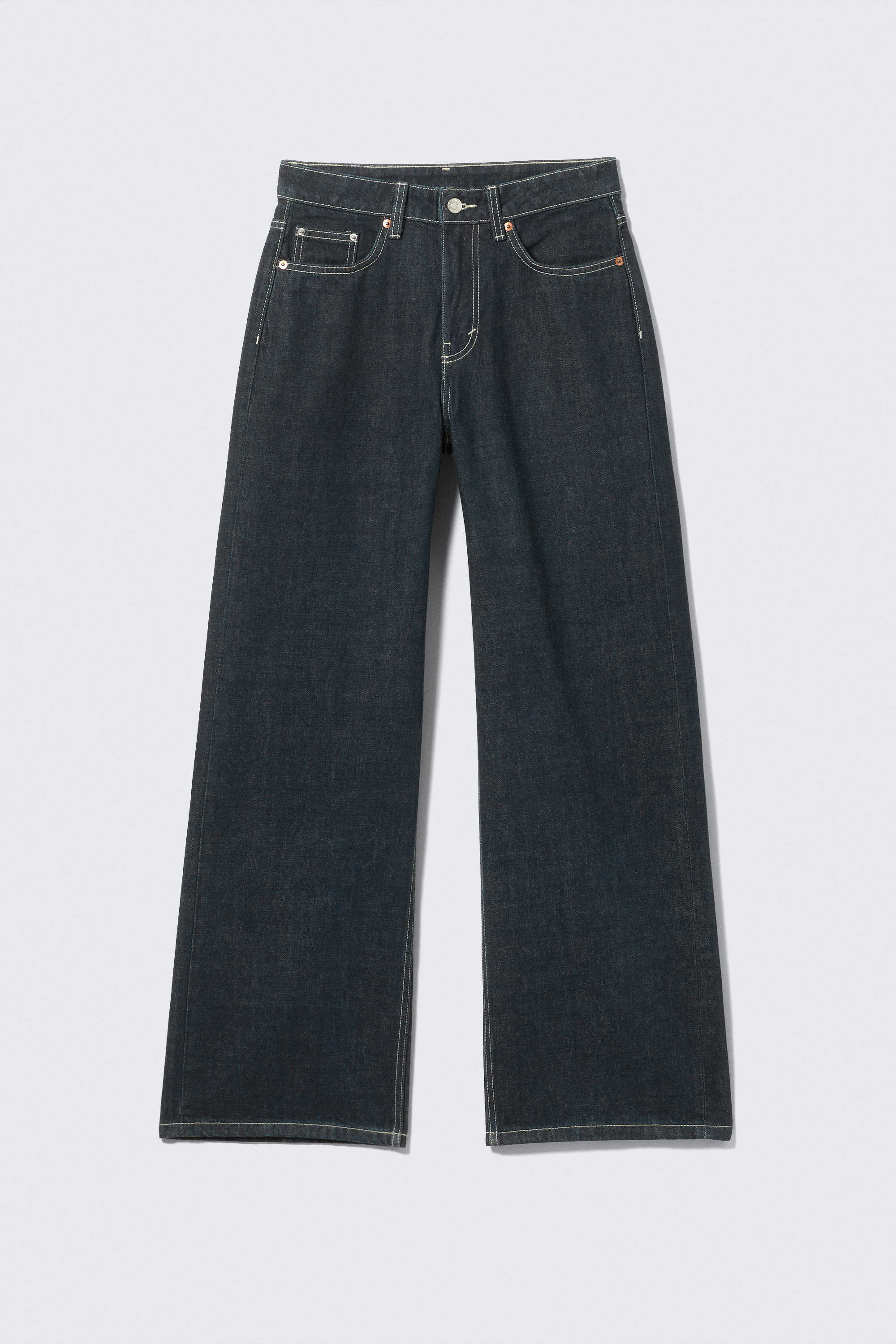 Blue Rinse - Mörkblå - Missy Low Waist Loose Straight Leg Jeans - 1