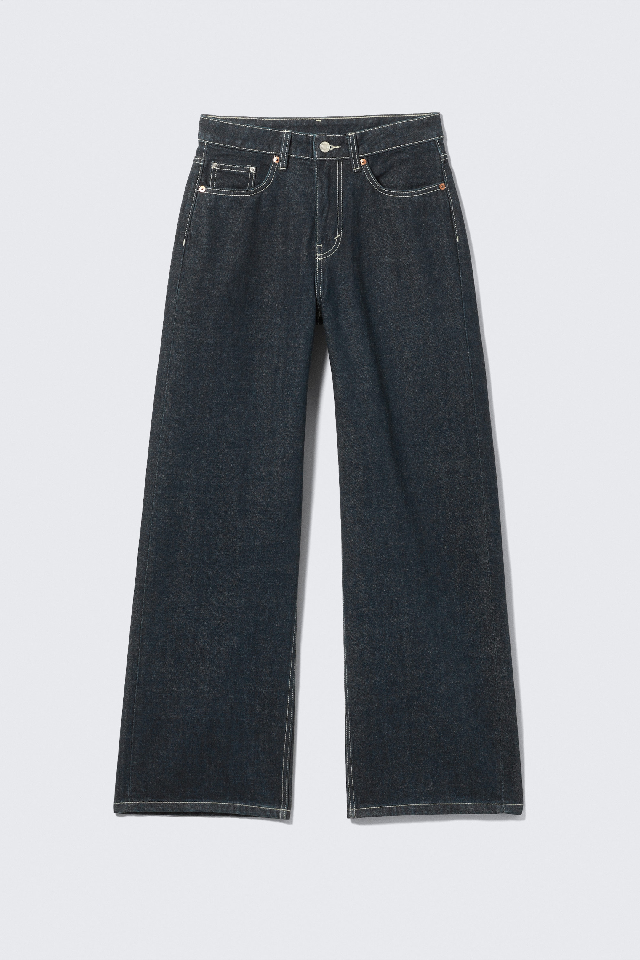 Blue Rinse - Dark Blue - Missy Low Rise Loose Straight Leg Jeans - 5