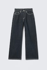 Blue Rinse - Dark Blue - Missy Low Rise Loose Straight Leg Jeans - 5