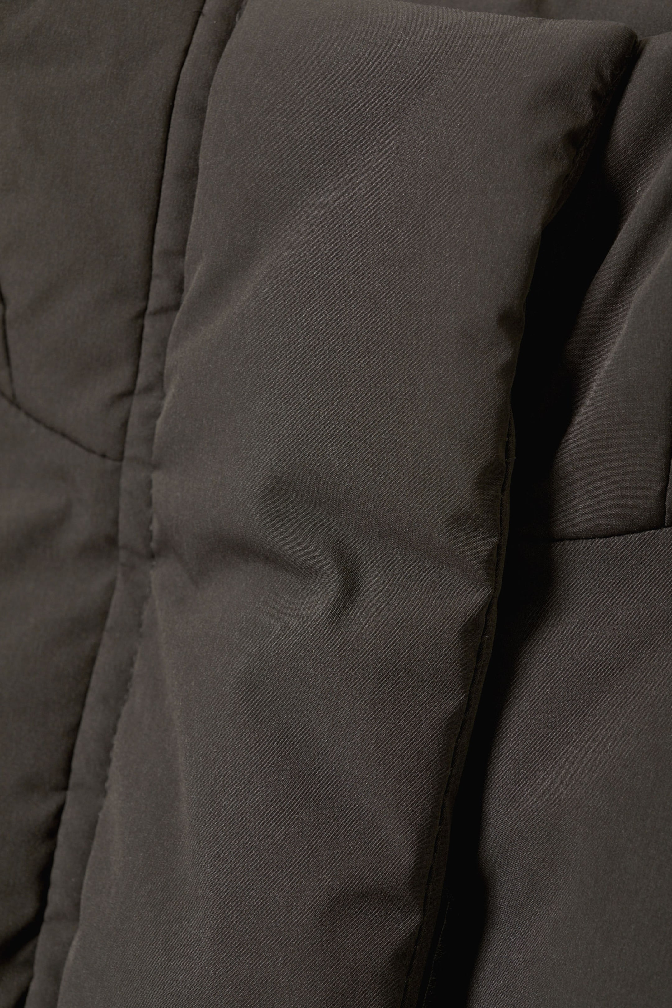 Dark Grey - Waisted Puffer Jacket - 1