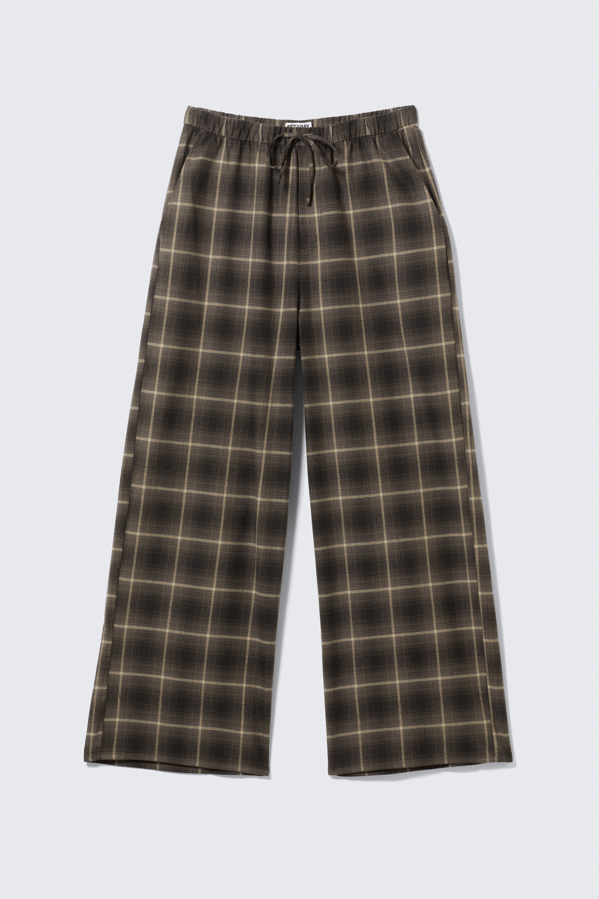 Checked Dark Brown - Relaxed Flannel Pyjama Trousers - 1