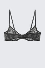 Dark Grey - Wired Swirly Lace Bra - 4