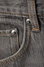 Mine Grey - Astro Mid Rise Loose Baggy Leg Unisex Jeans - 7