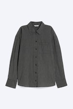 Striped Black - Oversized långärmad bomullsskjorta - 4