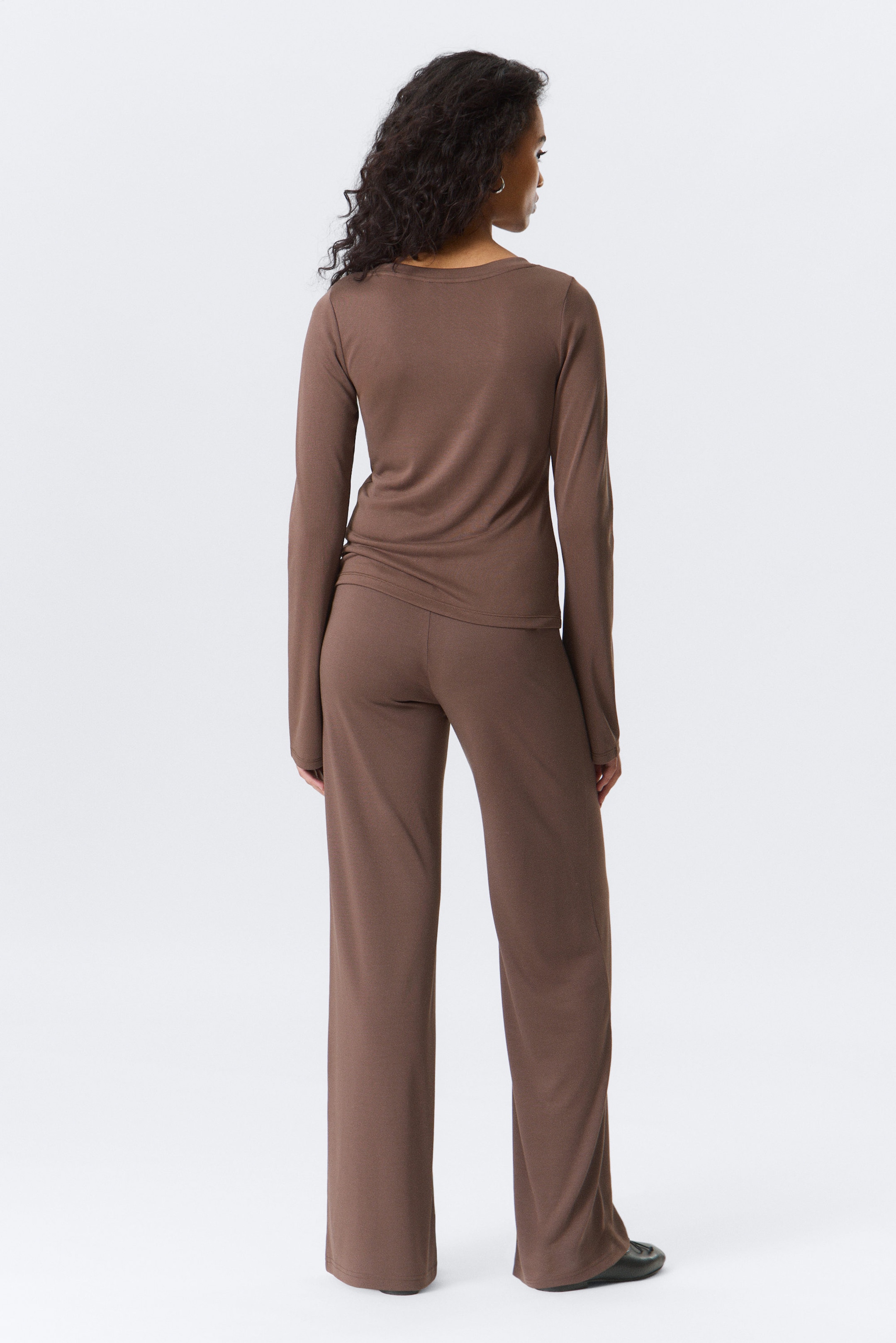 Washed Mole - Long-Sleeved V-neck Top - 3