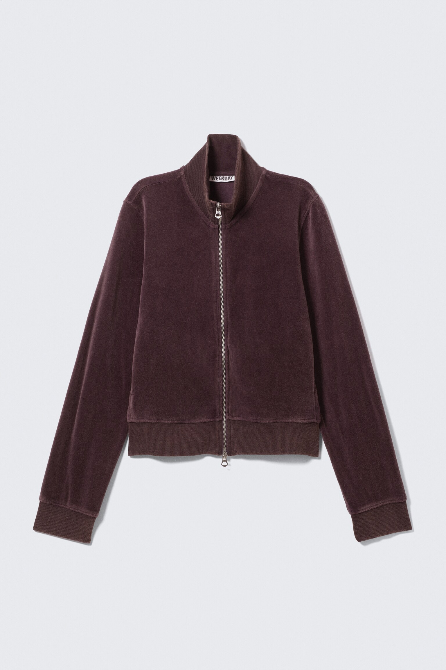 Washed Velvet Mini Jacket - Dark Plum - 2