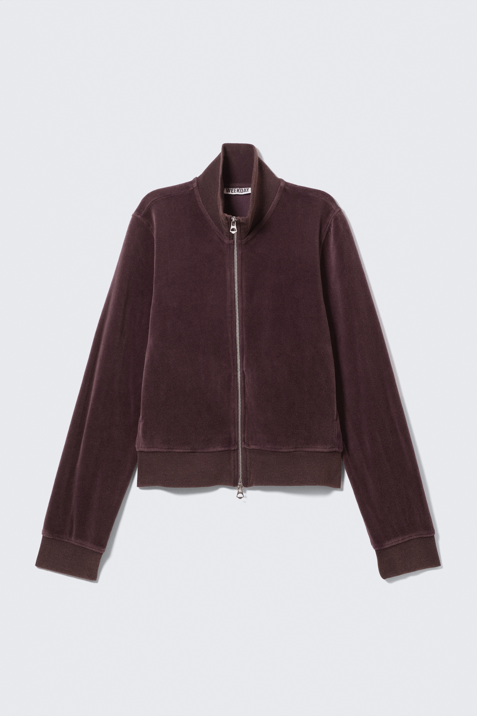 Washed Velvet Mini Jacket - Dark Plum - 2
