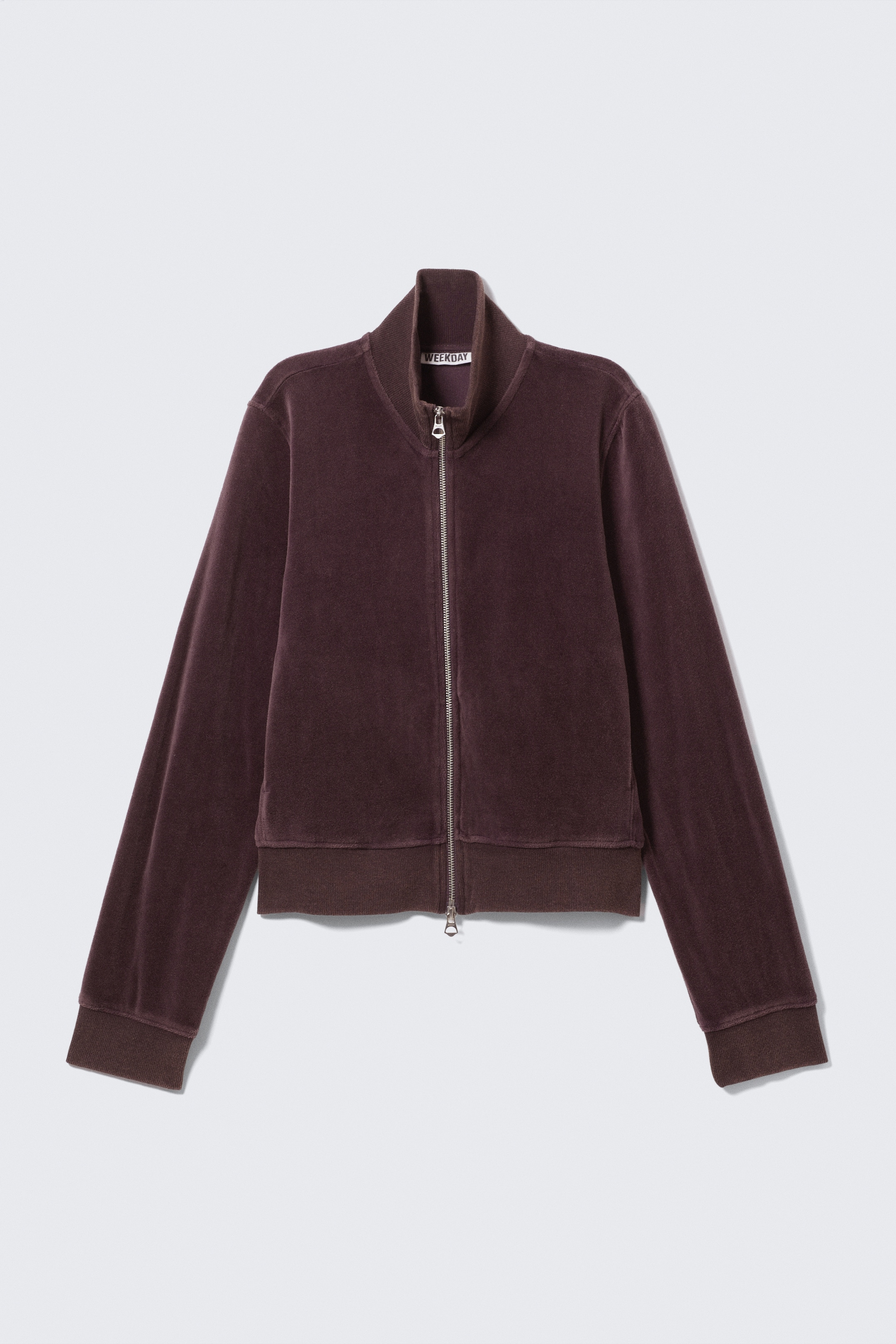 Se større billede: Forvasket minijakke i velour - Mørk blomme - DAME | H&M DK 4