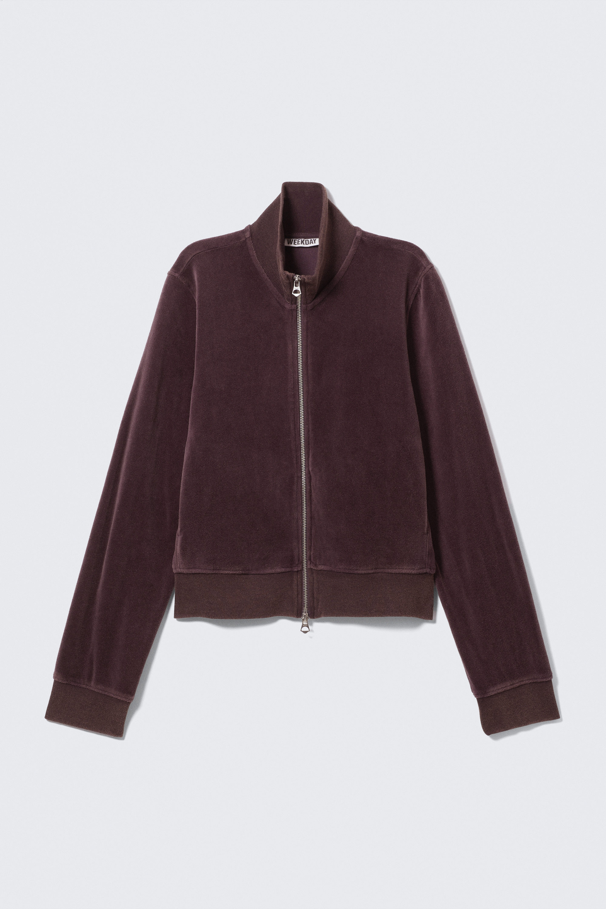 Dark Plum - Washed Velvet Mini Jacket - 3
