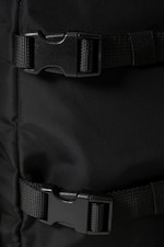 Noir - Grand sac à dos en nylon avec bandoulière - 4