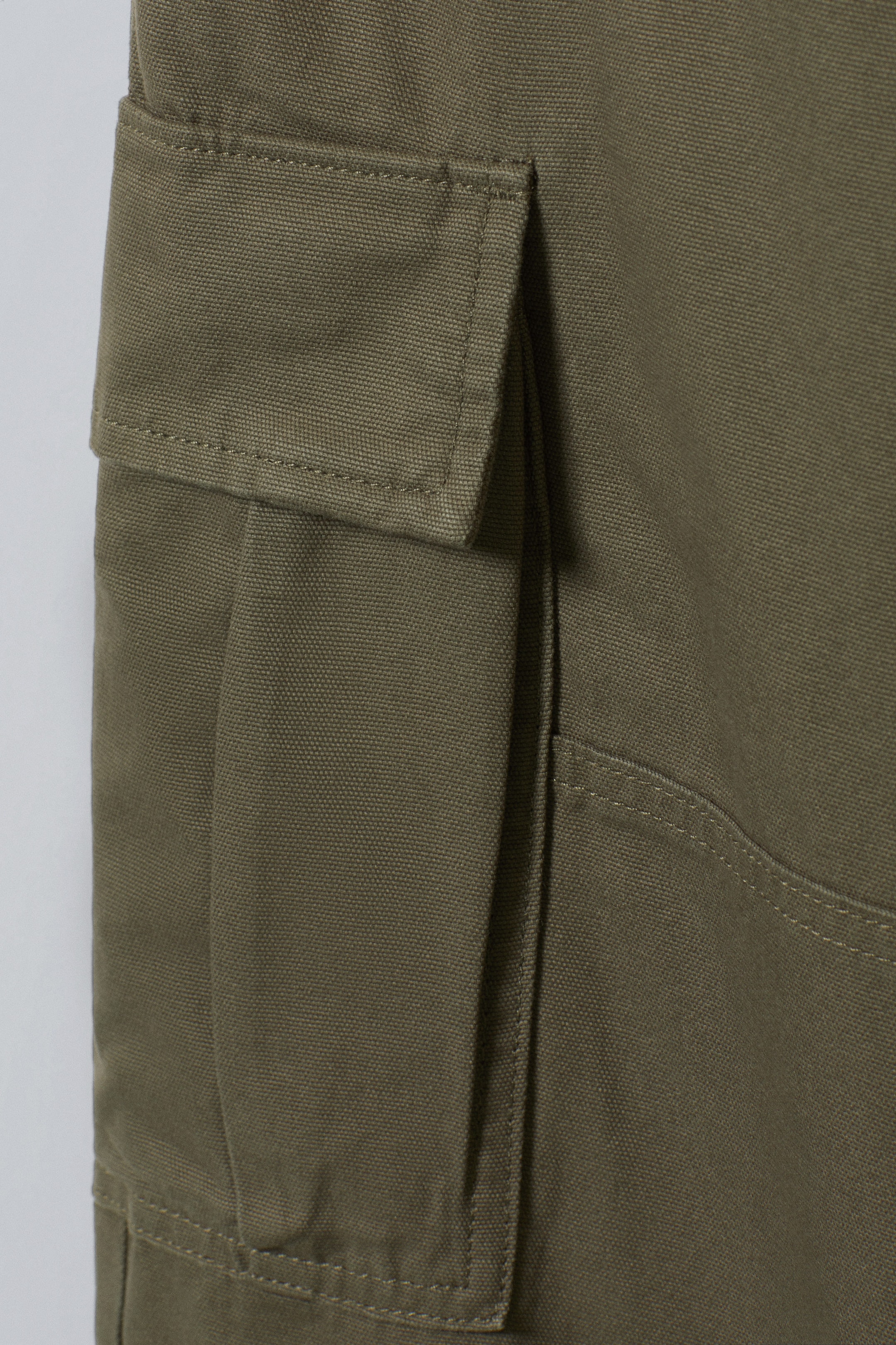 Dark Khaki Green - Joel Relaxed Cargo Trousers - 1