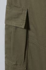 Dark Khaki Green - Joel Relaxed Cargo Trousers - 1