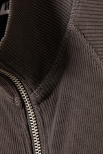 Dunkelgrau - Geripptes Zip-Top mit Stehkragen - 5
