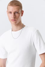 White - Classic Slim Ribbed Cotton T-shirt - 2