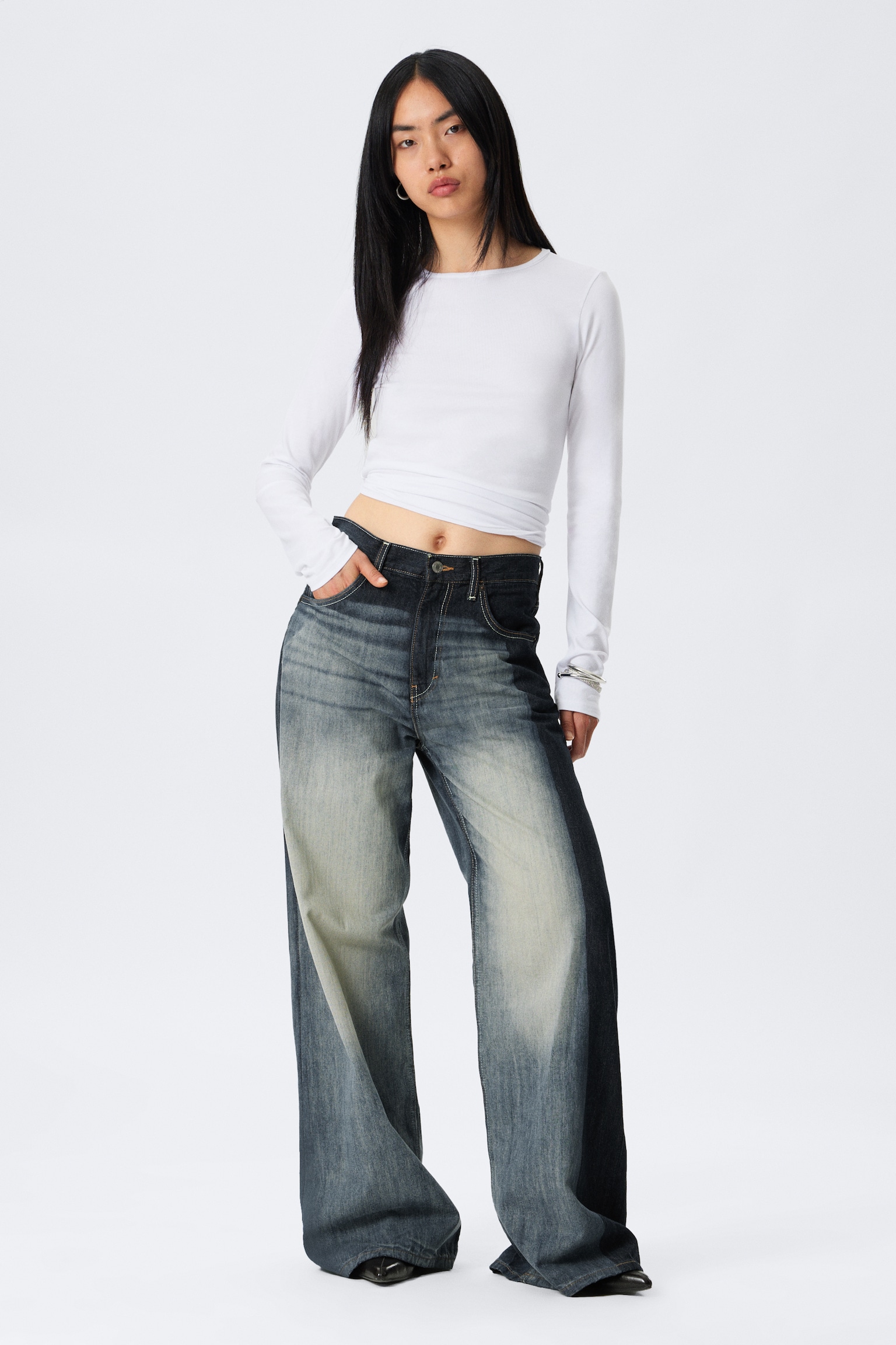 Solar Loose Wide Leg Unisex Jeans - Laser Board Blue - Medium Blue/Emerald Rinse - Bleu foncé - 3