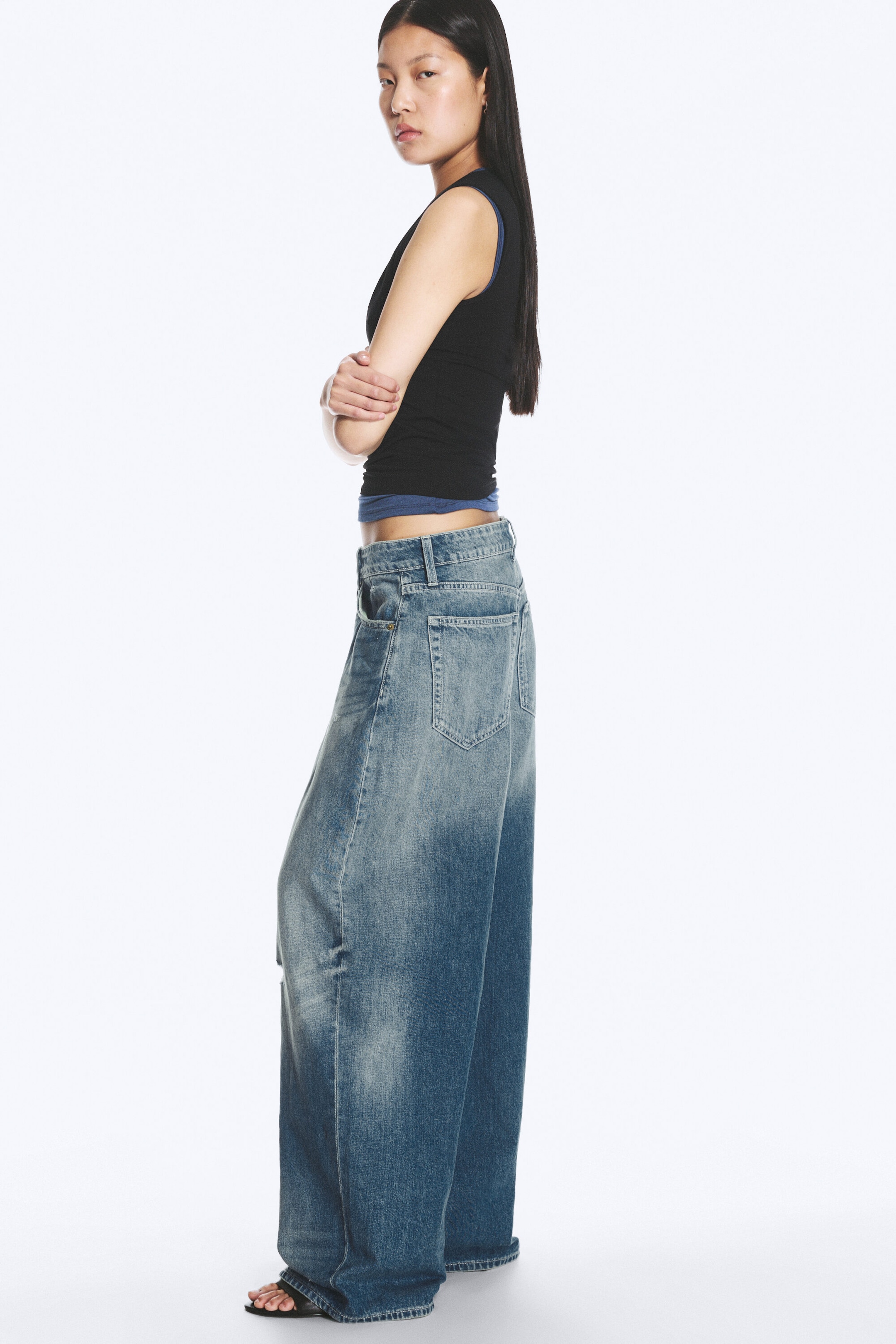 Stirrup Blue - Mittelblau - Andromeda Low Waist Loose Baggy Jeans - 4