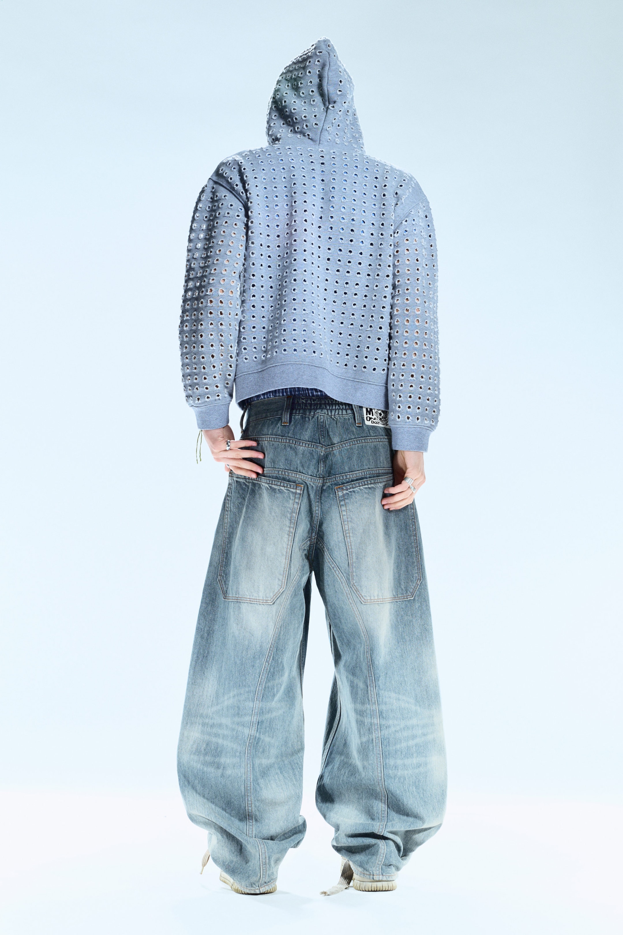 Cloudy Blue - Medium Blue - Dunno Loose Barrel Leg Jeans taille basse unisexe - 5