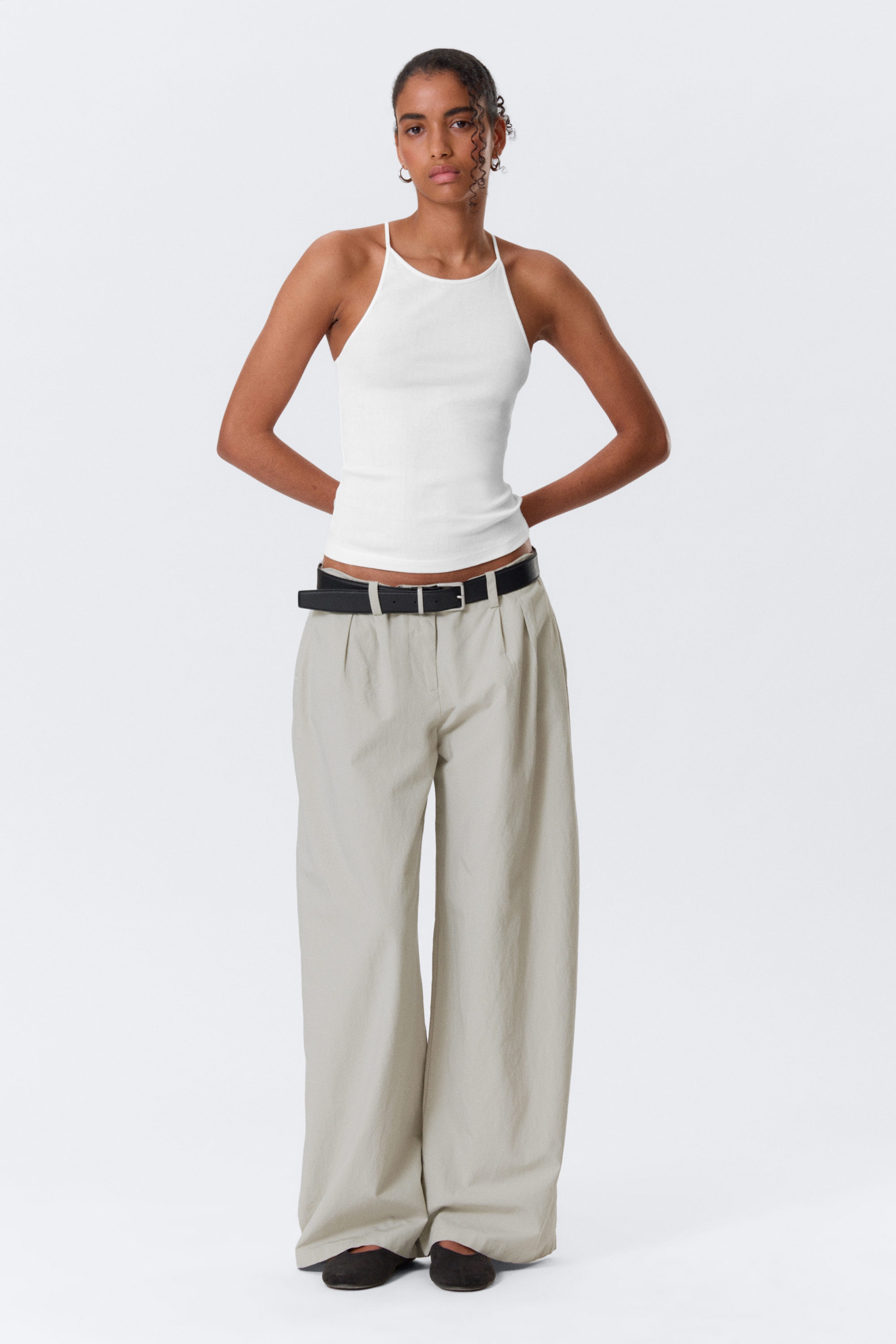 Offwhite - Schmal geschnittenes Racerback-Tanktop - 1