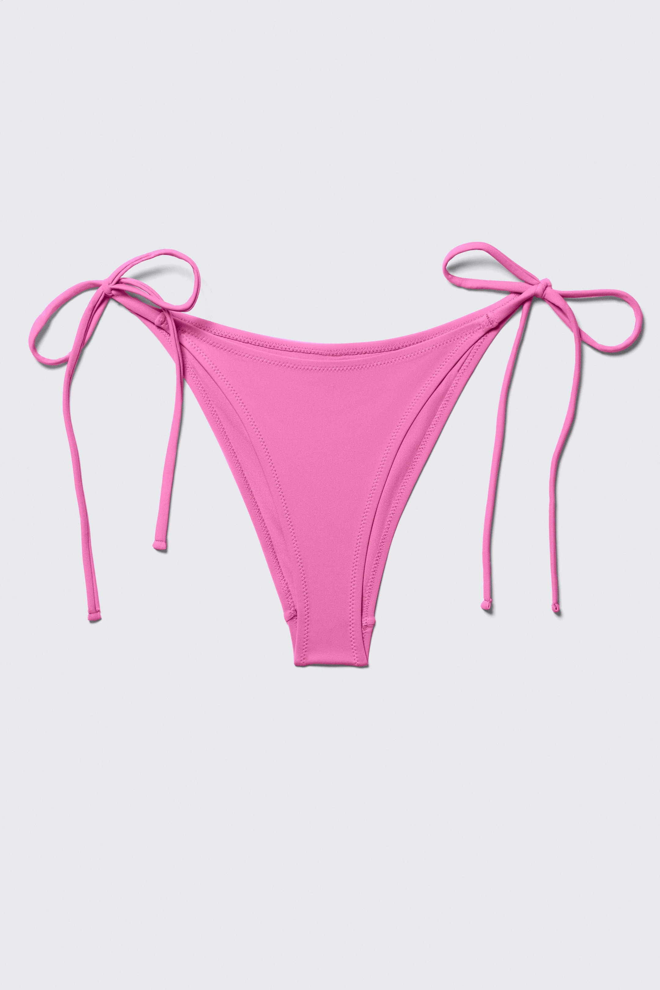 Pink - Mid Rise Brazilian Tie Bikini Bottoms - 3