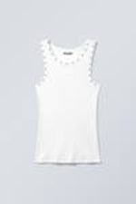 White - Stud Detailed Tank Top - 0