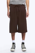 Mörkbrun - Mid Rise Loose Suiting Shorts - 1