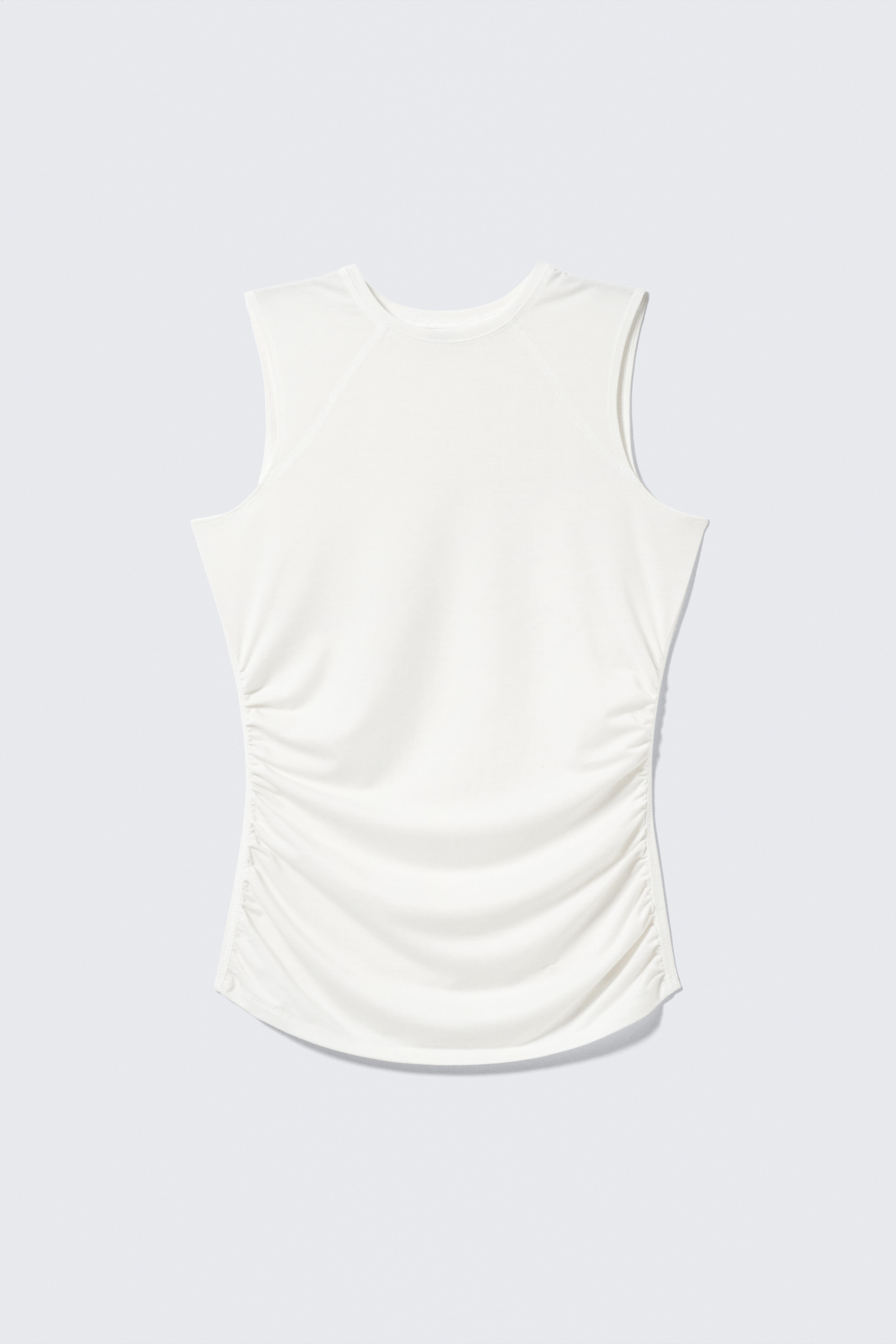 View larger image: Sleeveless Gathered Jersey Top - White - Ladies | H&M GB 5