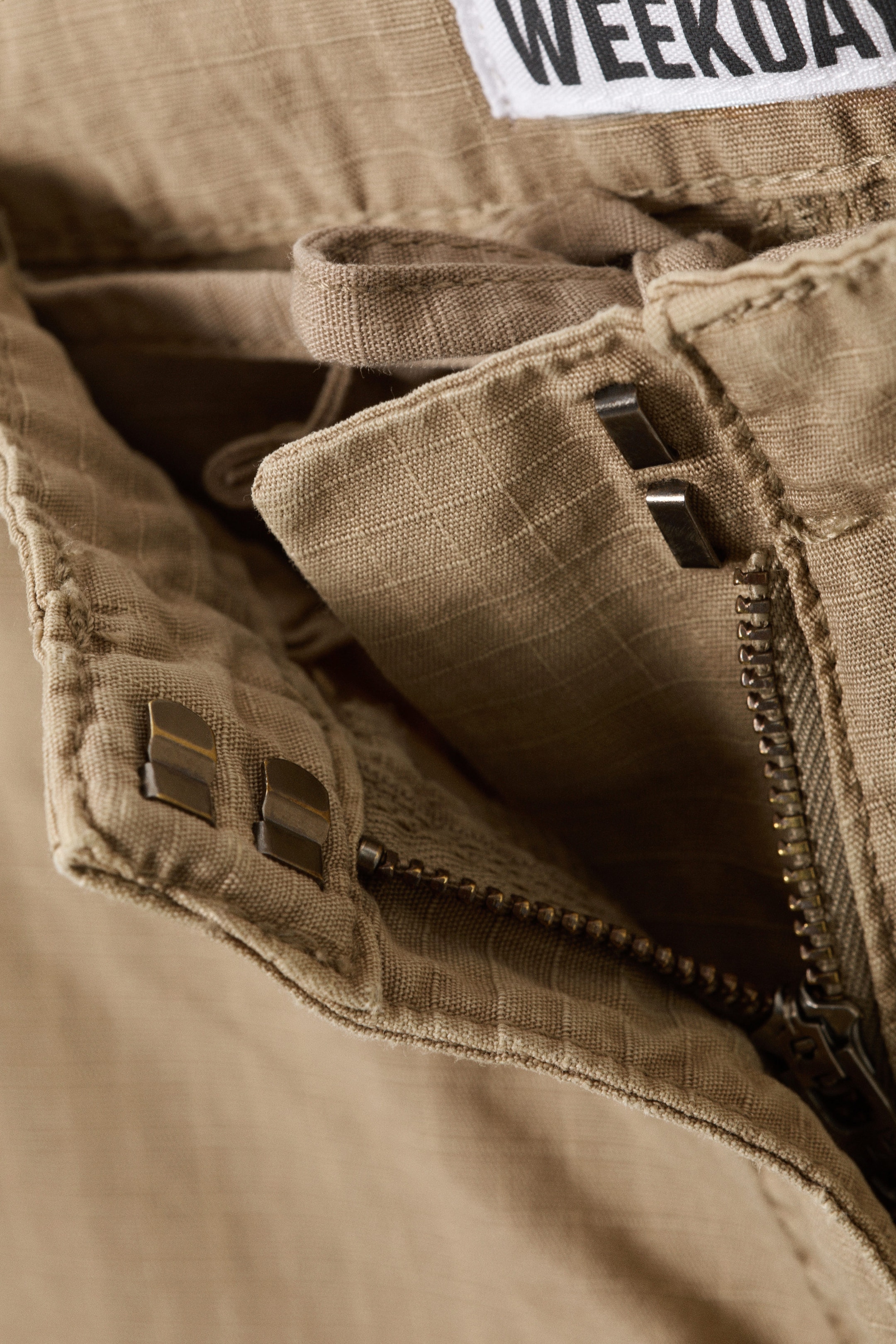 Beige - Baggy ripstop broek met lage taille - 6