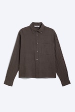Checked Dark Brown - Boxy Structured Shirt - 3