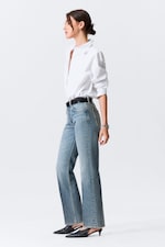 Mid Blue - Medium Blue - Origin Mid Rise Regular Straight Leg Jeans - 1