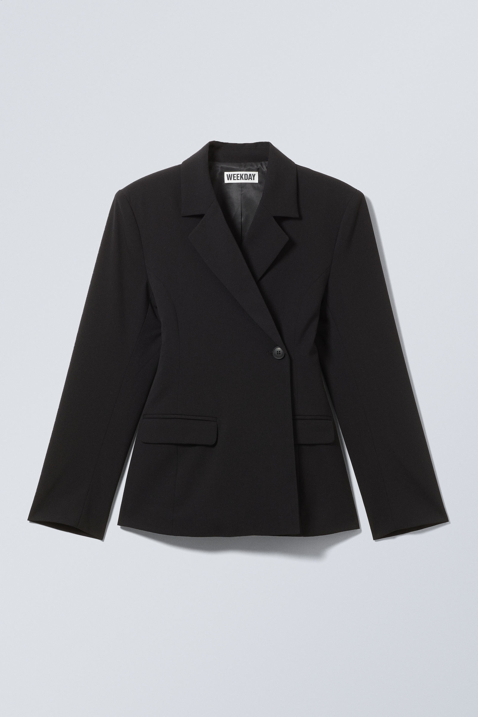 ジャケット・アウター power shoulder double breasted jacket double-breasted suiting blazer - Black | Weekday WW