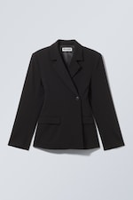 Black - Double-Breasted Suiting Blazer - 0