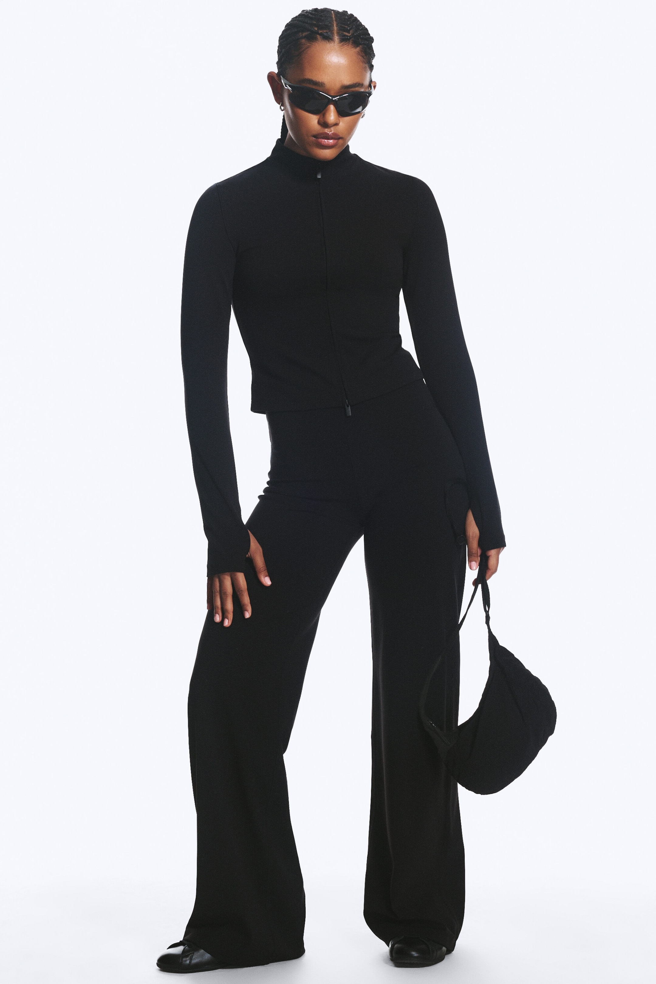 Black - Zipped Sports Jacket - 2