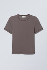Mørk mole - Smal T-skjorte - 0