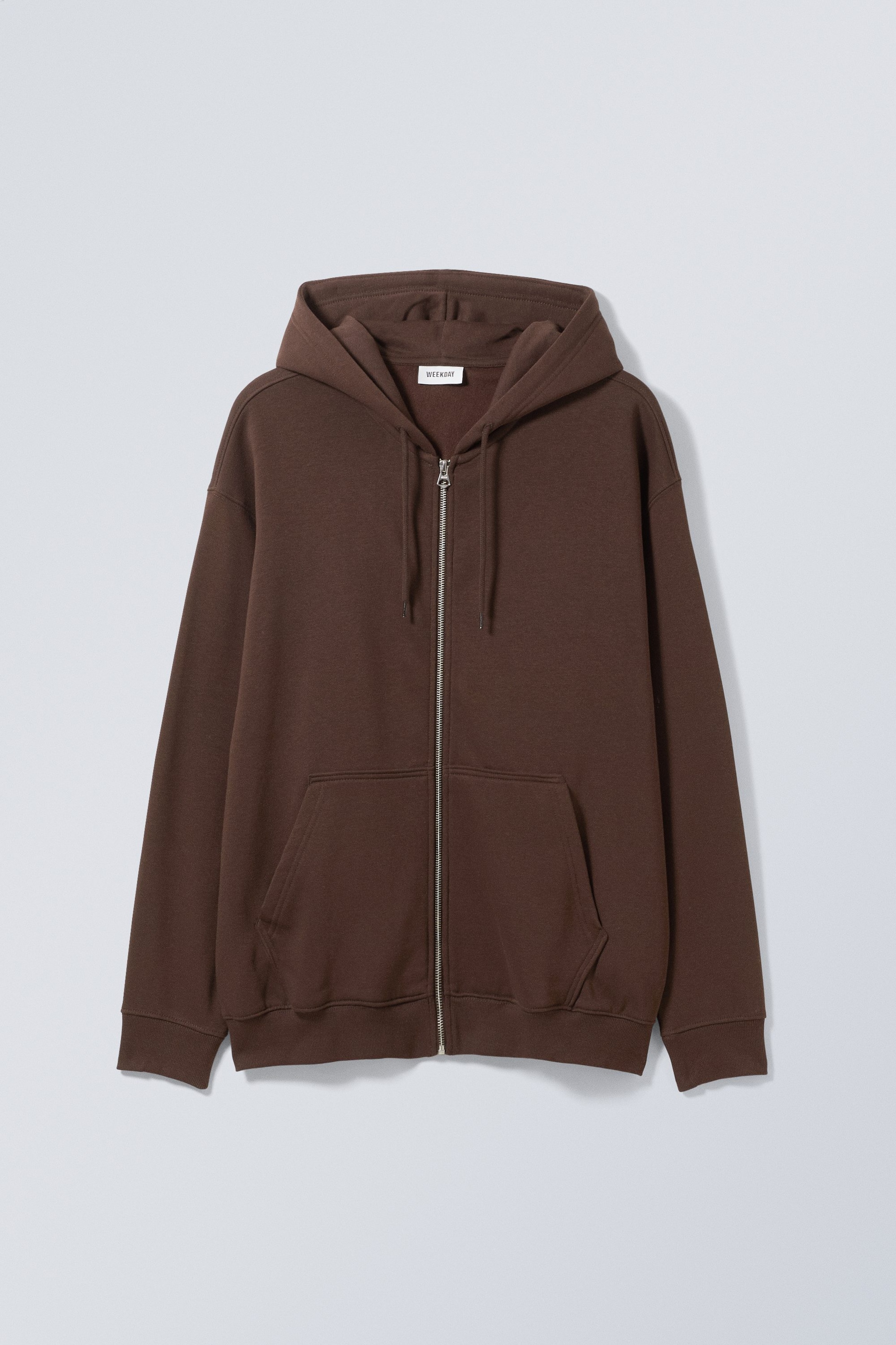 Brown - Oversized Midweight Zip Hoodie - 0