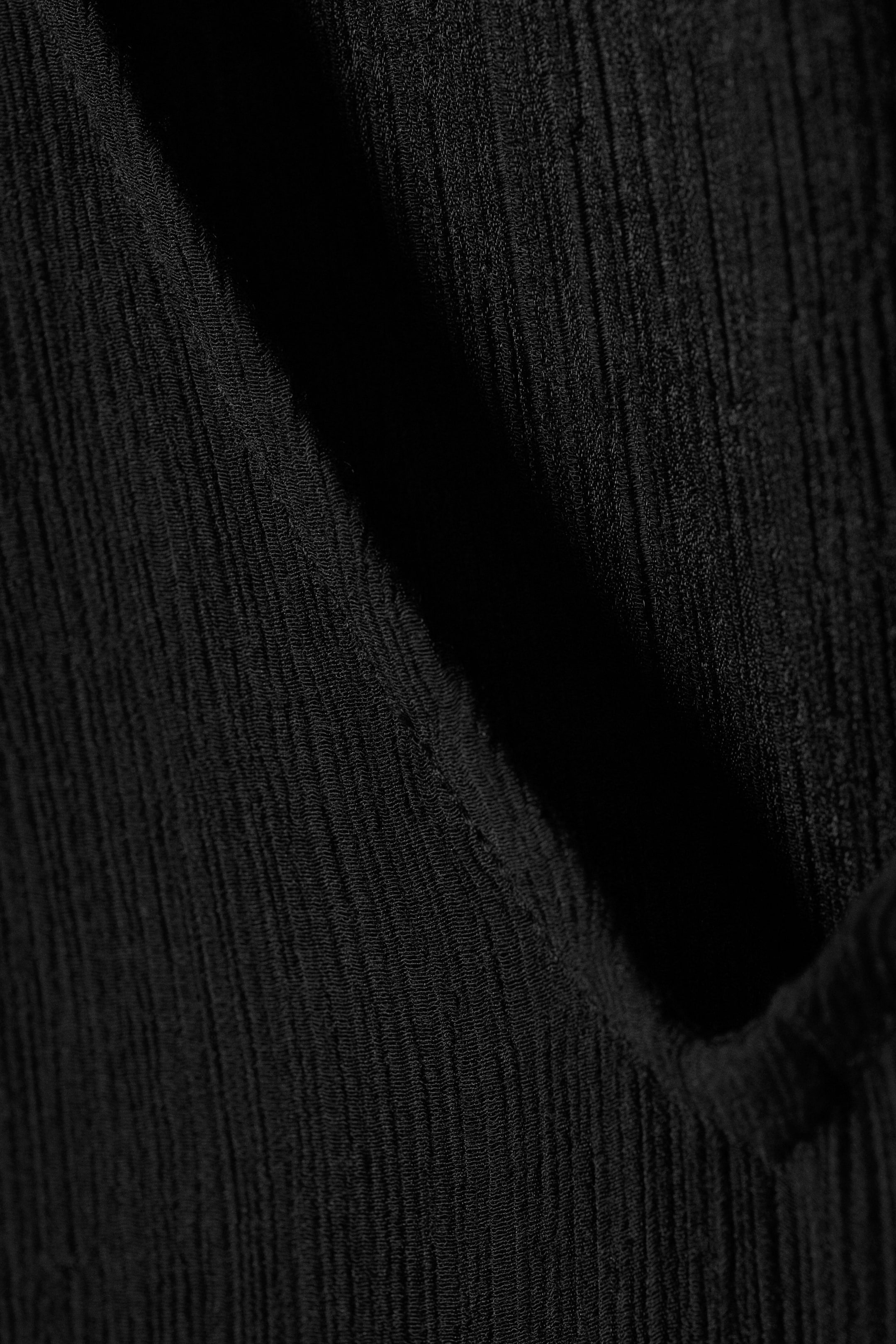 Black - Sheer Long-Sleeved V-neck Maxi Dress - 2