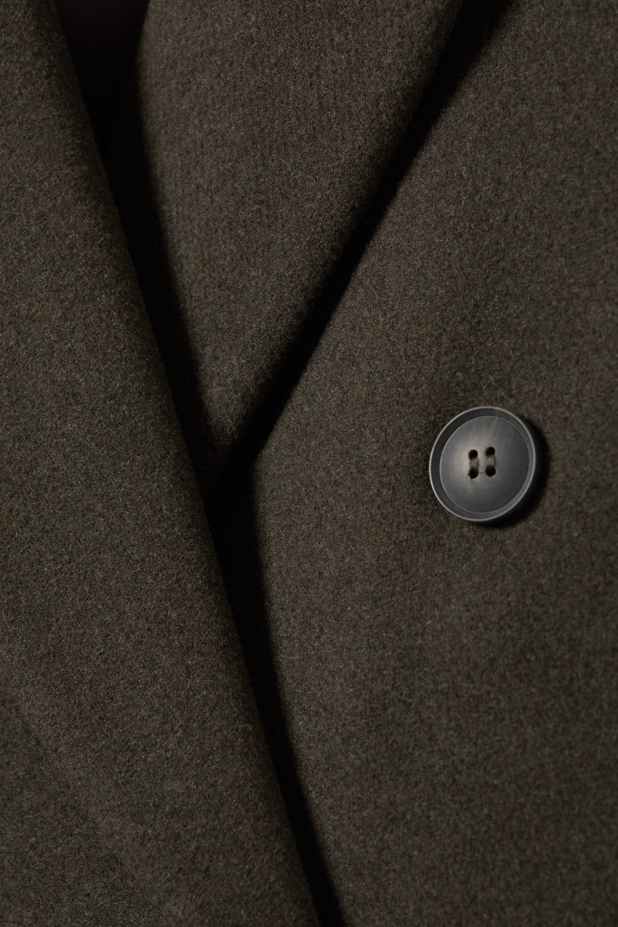 Dark Khaki Green - Oversized Knee-Length Wool-Blend Coat - 5