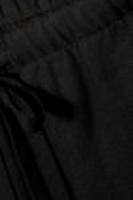 Black - Wide Pull-on Linen Blend Trousers - 1
