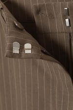 Striped Dark Mole - Low-Waisted Loose Fit Suit Trousers - 1