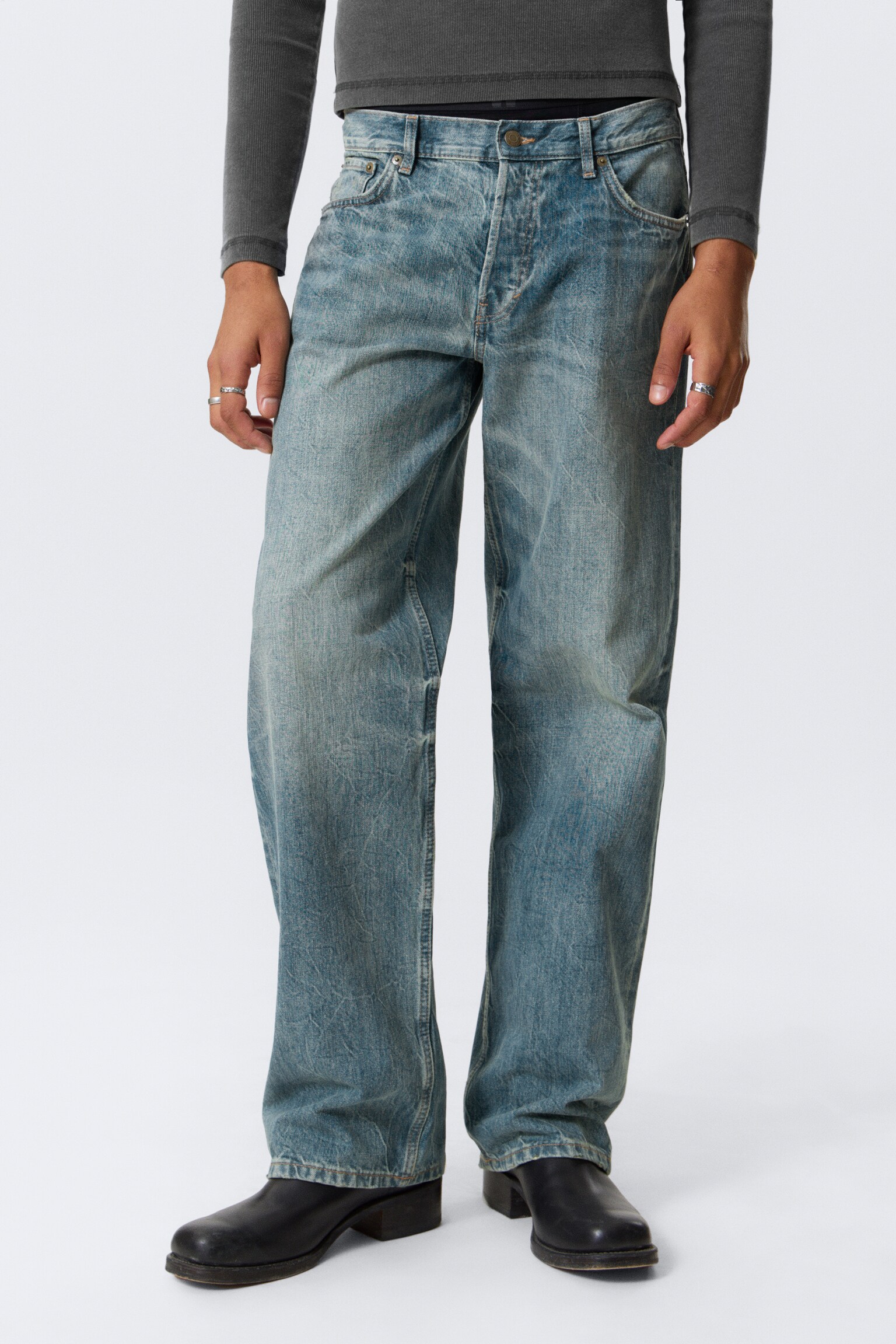 Dżinsy Sphere Low Rise Loose Straight Leg - Cyan Dust - Medium Blue/Black Rinse - Black/Blue One - Ciemnoniebieski/Aeon Blue - Light Blue/Baltic Blue - Ciemnoniebieski/Mine Grey - Dark Grey/Blue Layer - 7