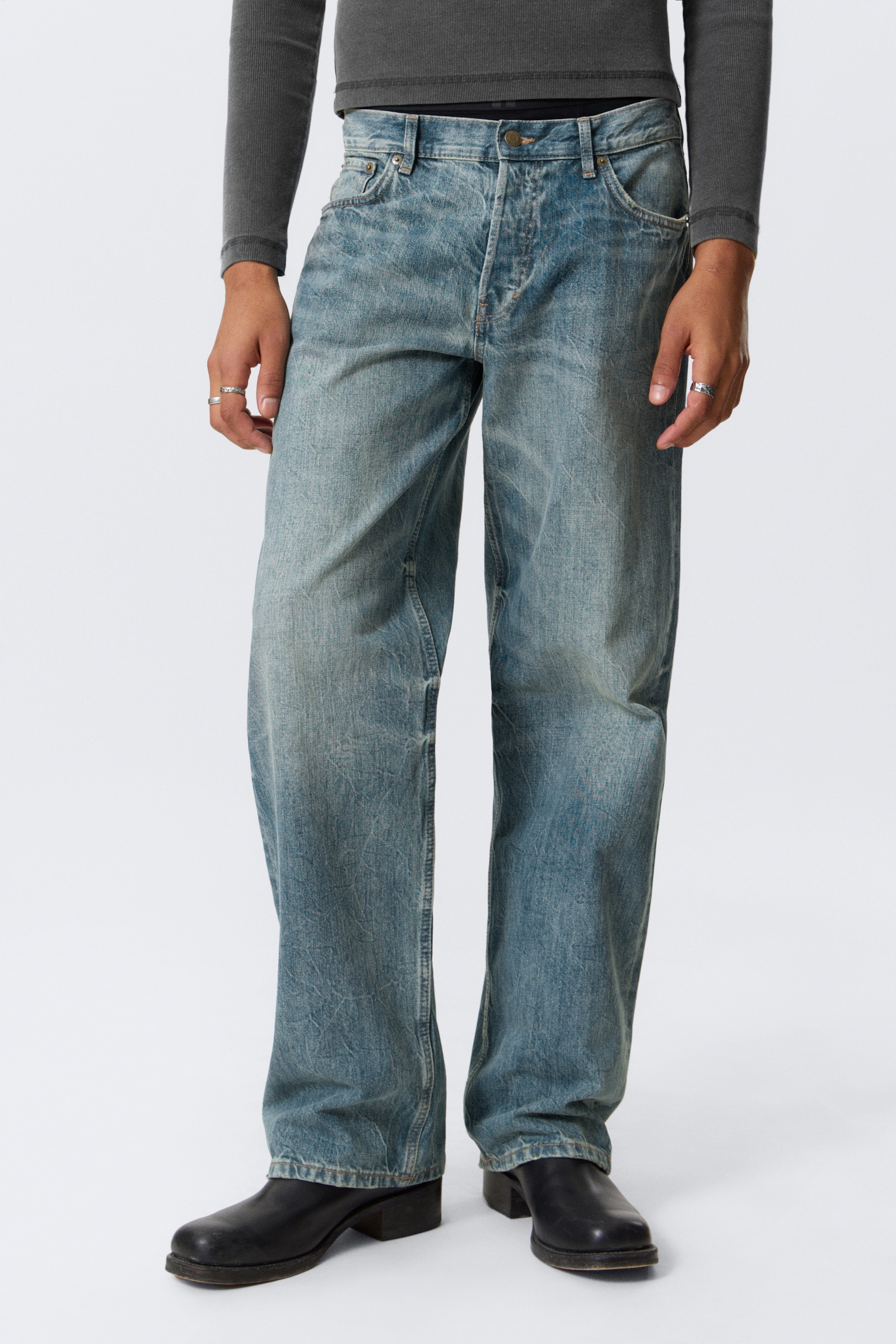 Jean droit ample taille basse Sphere - Cyan Dust - Bleu moyen/Black Rinse - Noir/Bleu One - Bleu foncé/Aeon Blue – Bleu clair/Baltic Blue - Bleu foncé/Gris mine - Gris foncé/Bleu superposé - 5