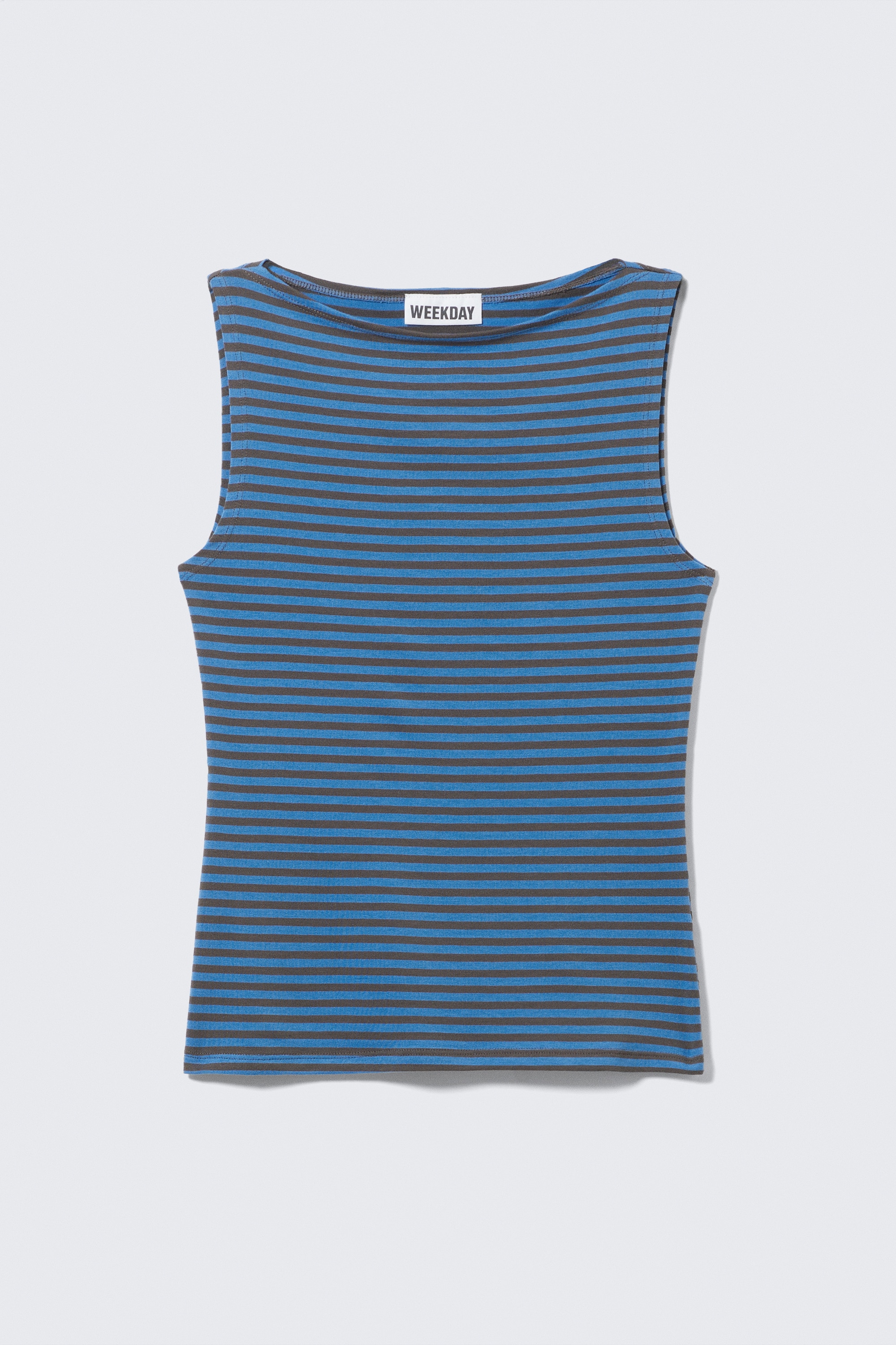 Annie Striped Sleeveless Boat-Neck Top - Μπλε & Σκούρες Ρίγες Μώλου/Black & Grey Stripes/Σκούρο Κόκκινο & Γκρι Ρίγες/Grey & White Stripes