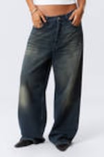 Deep Ocean Blue - Dark Blue - Astro Loose Baggy Leg Jeans - 1