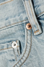 Dream Blue - Light Blue - Galaxy Mid Rise Loose Denim Shorts - 6