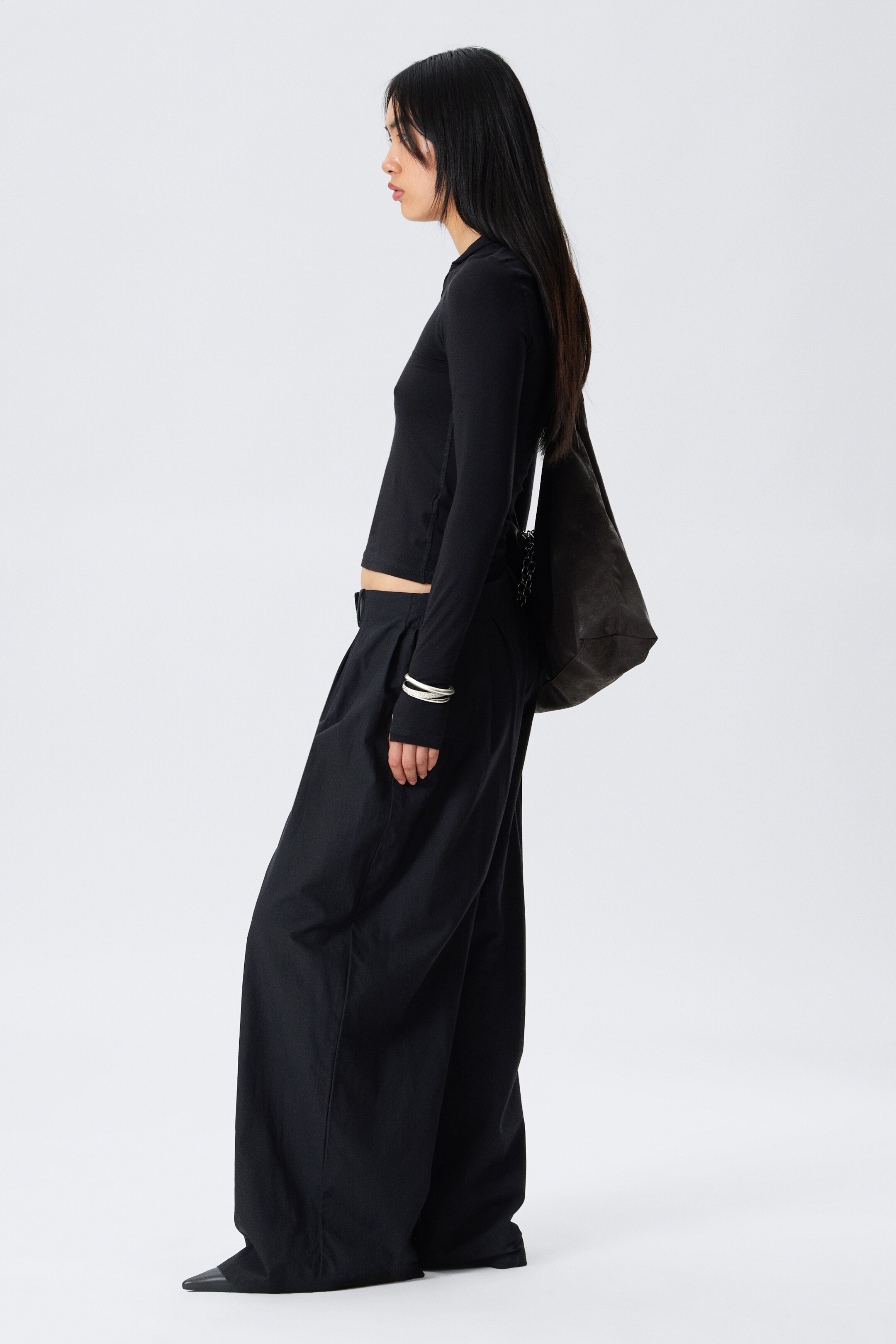 View larger image: Aya Pleated Trousers - Black - Ladies | H&M GB 4