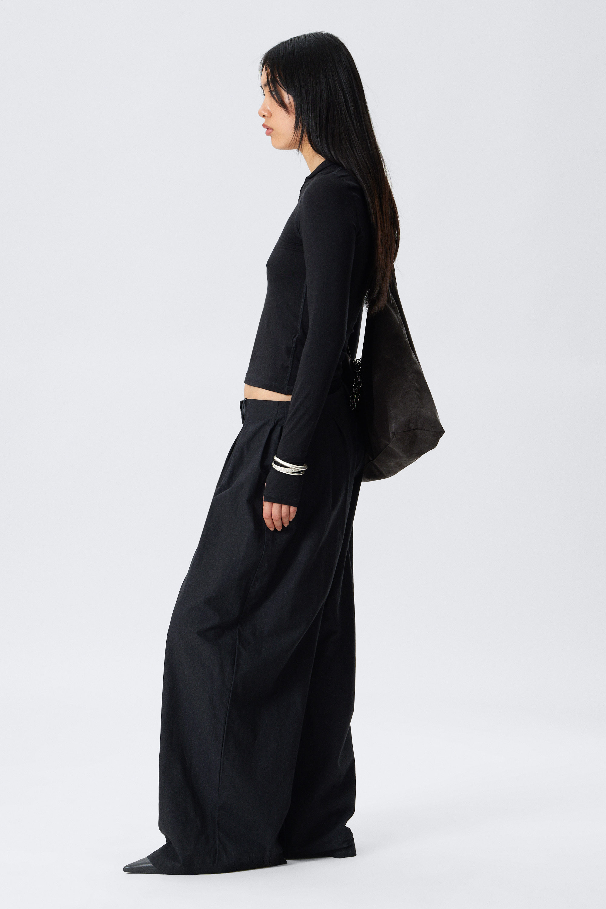 Black - Aya Pleated Trousers - 3