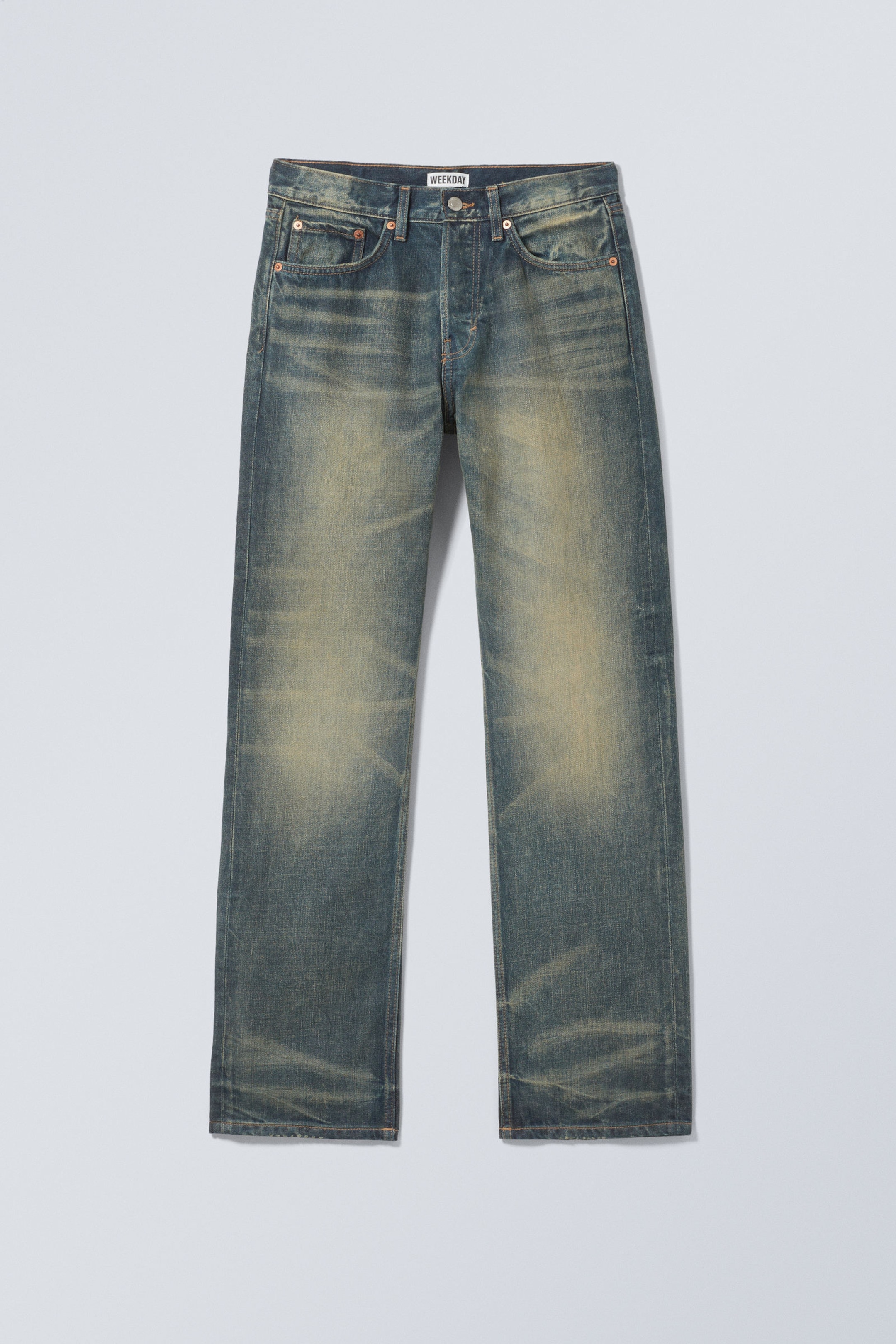 Carson Blue - Medium Blue - Orbit Mid Rise Regular Straight Leg Jeans - 1