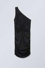 Black - Y2KOneShoulderJerseyDress - 1