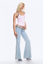 Frosty Blue - Light Blue - FLARE LOW RISE FLARED SKINNY JEANS - 2